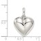 Sterling Silver Puffed Heart Charm Pendant Jewelry 22mm x 16mm